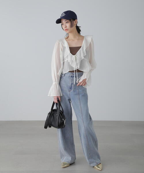 FREE'S MART（フリーズマート）の「◆シアーワッシャーフリルブラウス（シャツ/ブラウス・レディース・ブラック/ホワイト/ベージュ系その他・FREE）」の21枚目の写真