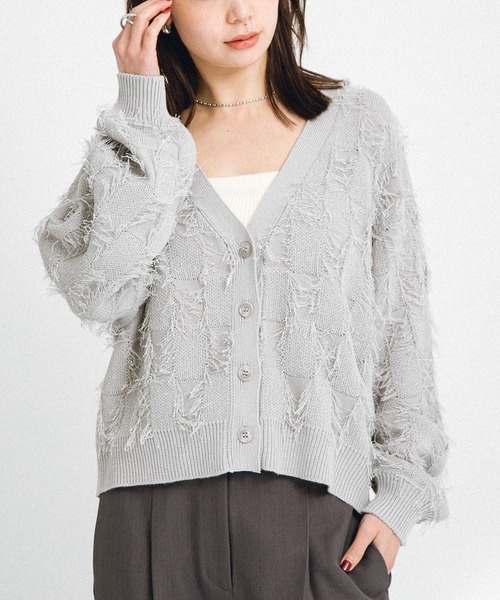 「URBAN RESEARCH Sonny Label」 ニットカーディガン FREE ライトグレー レディース URBAN RESEARCH Sonny Label カーディガン ニットボレロ