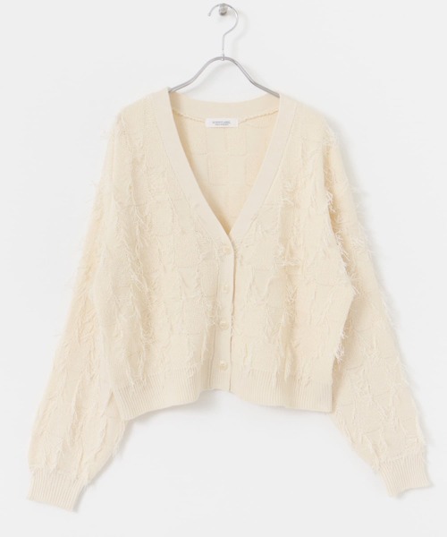 URBAN RESEARCH Sonny Label（アーバンリサーチサニーレーベル）の「フェザーフリンジニットカーディガン（カーディガン/ボレロ・レディース・グレー/ラベンダー/オフホワイト・FREE）」の9枚目の写真