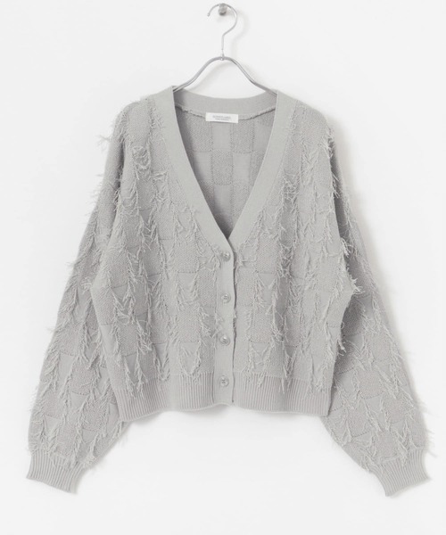 URBAN RESEARCH Sonny Label（アーバンリサーチサニーレーベル）の「フェザーフリンジニットカーディガン（カーディガン/ボレロ・レディース・グレー/ラベンダー/オフホワイト・FREE）」の10枚目の写真