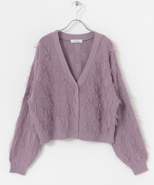 URBAN RESEARCH Sonny Label（アーバンリサーチサニーレーベル）の「フェザーフリンジニットカーディガン（カーディガン/ボレロ・レディース・グレー/ラベンダー/オフホワイト・FREE）」の11枚目の写真