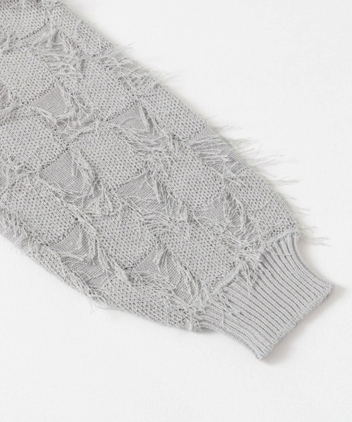 URBAN RESEARCH Sonny Label（アーバンリサーチサニーレーベル）の「フェザーフリンジニットカーディガン（カーディガン/ボレロ・レディース・グレー/ラベンダー/オフホワイト・FREE）」の15枚目の写真