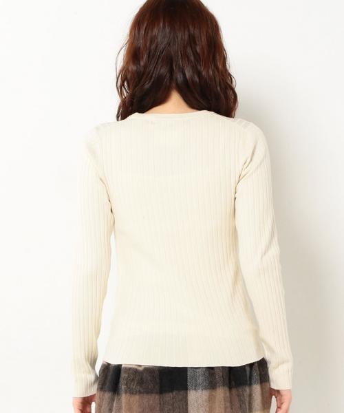 Another Edition（アナザーエディション）の「ワンドリブハイゲージロングスリーブ/AEBC ワイドリブHGG LSL PO◆（ニット/セーター・レディース・オフホワイト/ブラック/ベージュ・フリー）」の4枚目の写真