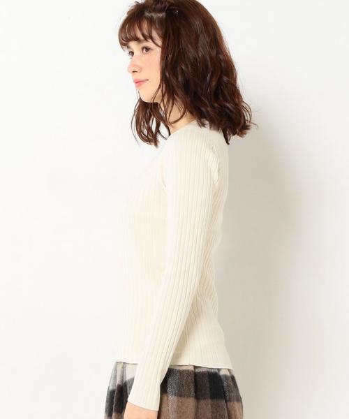 Another Edition（アナザーエディション）の「ワンドリブハイゲージロングスリーブ/AEBC ワイドリブHGG LSL PO◆（ニット/セーター・レディース・オフホワイト/ブラック/ベージュ・フリー）」の6枚目の写真