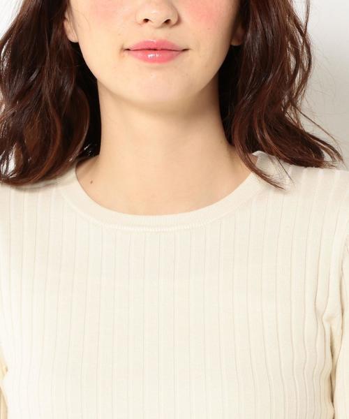 Another Edition（アナザーエディション）の「ワンドリブハイゲージロングスリーブ/AEBC ワイドリブHGG LSL PO◆（ニット/セーター・レディース・オフホワイト/ブラック/ベージュ・フリー）」の7枚目の写真