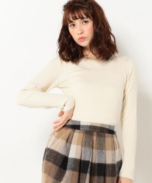 Another Edition（アナザーエディション）の「ワンドリブハイゲージロングスリーブ/AEBC ワイドリブHGG LSL PO◆（ニット/セーター・レディース・オフホワイト/ブラック/ベージュ・フリー）」の16枚目の写真