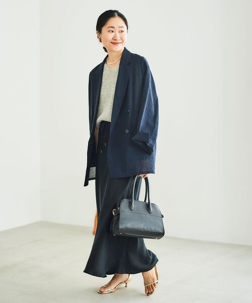 le.coeur blanc（ルクールブラン）の「《手洗い可能》スパンコールメッシュ2WAYニットベスト（ベスト・レディース・ネイビー/グレー/アイボリー・38）」の7枚目の写真