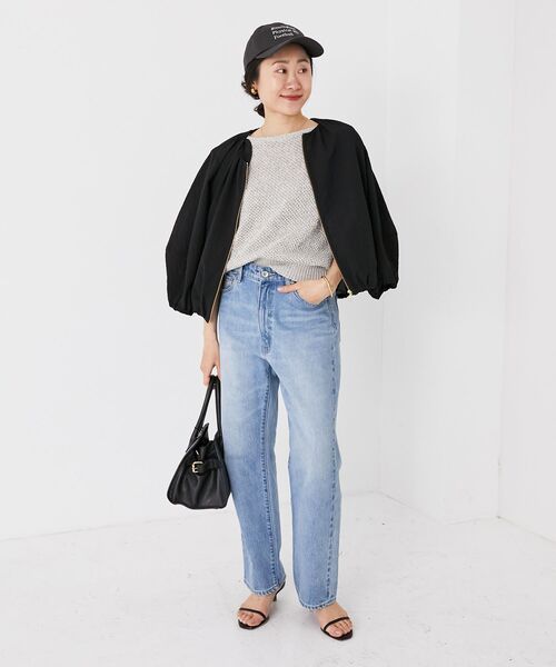 le.coeur blanc（ルクールブラン）の「《手洗い可能》スパンコールメッシュ2WAYニットベスト（ベスト・レディース・ネイビー/グレー/アイボリー・38）」の9枚目の写真