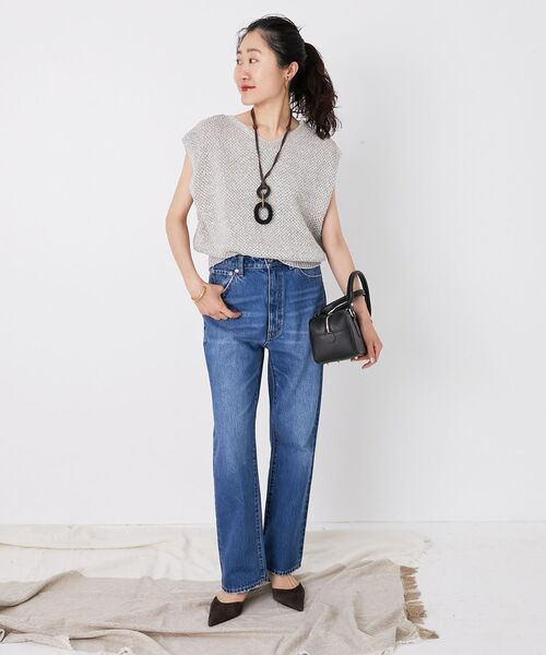 le.coeur blanc（ルクールブラン）の「《手洗い可能》スパンコールメッシュ2WAYニットベスト（ベスト・レディース・ネイビー/グレー/アイボリー・38）」の11枚目の写真