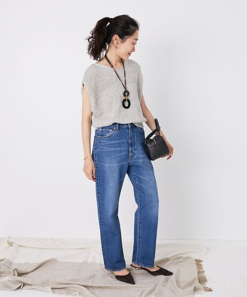 le.coeur blanc（ルクールブラン）の「《手洗い可能》スパンコールメッシュ2WAYニットベスト（ベスト・レディース・ネイビー/グレー/アイボリー・38）」の12枚目の写真