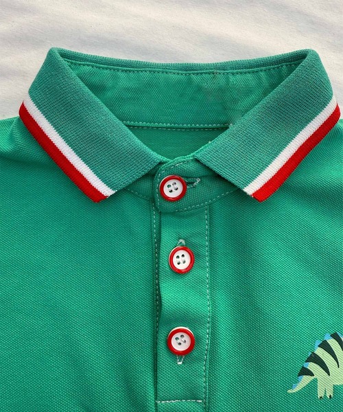 aimoha(アイモハ)の「【aimoha-KIDS-】マルチライン襟キッズポロシャツ(ポロシャツ・キッズ・ブルー/ホワイト/グリーン/イエロー・90/100/110/120/130)」の14枚目の写真