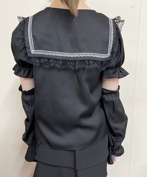 セール】アーム付きクロス刺繍ブラウス（シャツ/ブラウス）｜MA
