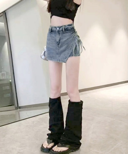 Miniministore（ミニミニストア）の「サイドリボンデニムショートパンツスカート（デニムパンツ・レディース・ブルー・L/S/XL/M）」の8枚目の写真