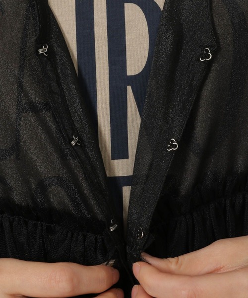 LAKOLE（ラコレ）の「チュール切替シアーベスト / 329136（ベスト・レディース・ブラック/アイボリー/グレー・FREE）」の7枚目の写真