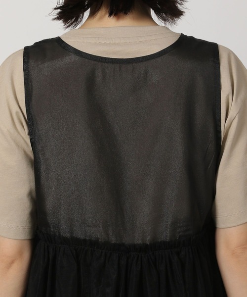 LAKOLE（ラコレ）の「チュール切替シアーベスト / 329136（ベスト・レディース・ブラック/アイボリー/グレー・FREE）」の8枚目の写真