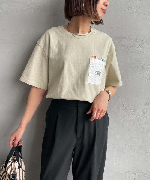 CHUMS（チャムス）の「【WEB限定】[CHUMS/チャムス] CHUMLEYS MARKET バックプリント ポケットTシャツ（Tシャツ/カットソー・レディース・ホワイト/ブラック/グレイッシュベージュ・M/L/XL）」の6枚目の写真