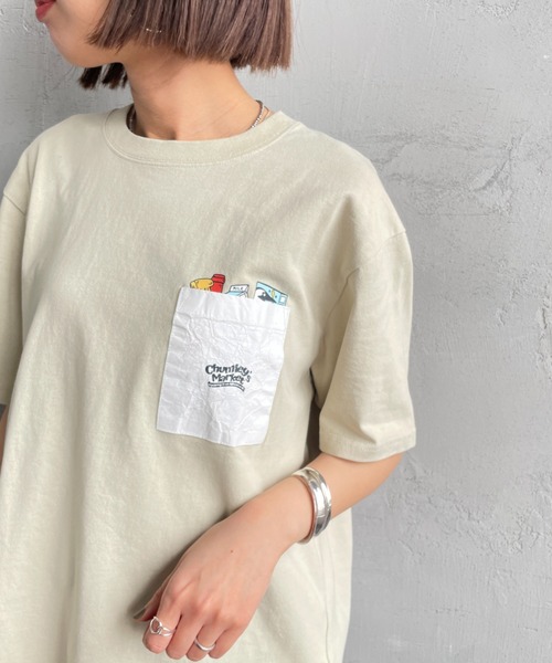 CHUMS（チャムス）の「【WEB限定】[CHUMS/チャムス] CHUMLEYS MARKET バックプリント ポケットTシャツ（Tシャツ/カットソー・レディース・ホワイト/ブラック/グレイッシュベージュ・M/L/XL）」の13枚目の写真