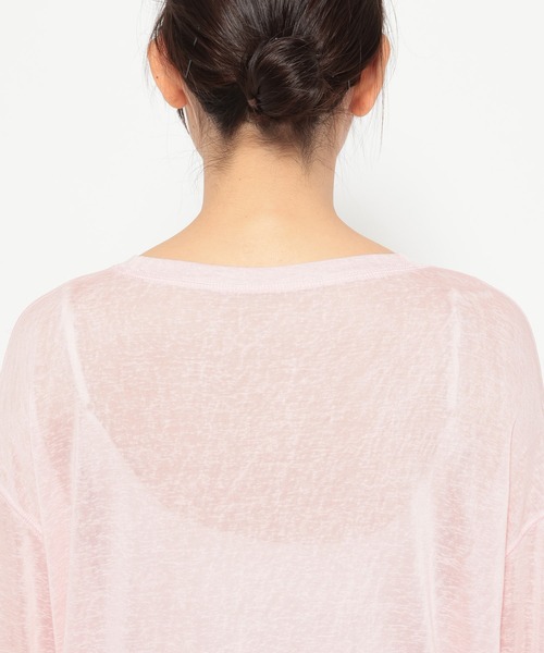 mysty woman（ミスティウーマン）の「【WEB限定】シアーマカロンＴ  452408（Tシャツ/カットソー・レディース・オフホワイト/ブラック/グレー/ライトグレー/ライトブルー/ピンク/オレンジ・FREE）」の21枚目の写真