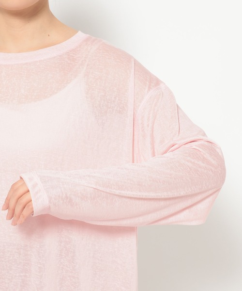 mysty woman（ミスティウーマン）の「【WEB限定】シアーマカロンＴ  452408（Tシャツ/カットソー・レディース・オフホワイト/ブラック/グレー/ライトグレー/ライトブルー/ピンク/オレンジ・FREE）」の19枚目の写真