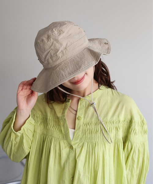 ap retro（アプレトロ）の「ドローコードアドベンチャーハット / サファリハット（ハット・レディース・チャコール/ベージュ/ブラック/カーキ・FREE）」の7枚目の写真