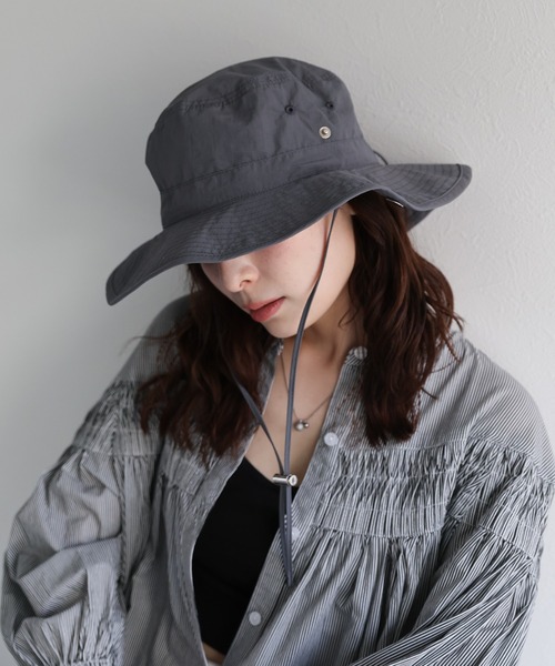 ap retro（アプレトロ）の「ドローコードアドベンチャーハット / サファリハット（ハット・レディース・チャコール/ベージュ/ブラック/カーキ・FREE）」の6枚目の写真