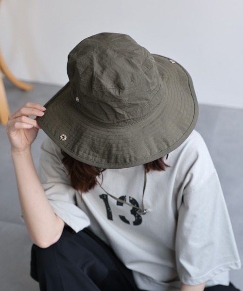 ap retro（アプレトロ）の「ドローコードアドベンチャーハット / サファリハット（ハット・レディース・チャコール/ベージュ/ブラック/カーキ・FREE）」の10枚目の写真