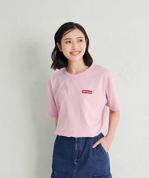MIKI HOUSE(ミキハウス)の「【WEB限定】ワッペンロゴ半袖Tシャツ(大人用)(Tシャツ/カットソー・レディース・サーモンピンク/ブルー系その他/ブラック/パープル/グリーン/ホワイト・L(175-185cm)/M(165-175cm)/S(155-165cm))」の5枚目の写真