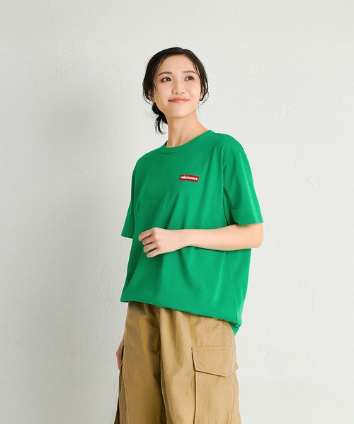MIKI HOUSE(ミキハウス)の「【WEB限定】ワッペンロゴ半袖Tシャツ(大人用)(Tシャツ/カットソー・レディース・サーモンピンク/ブルー系その他/ブラック/パープル/グリーン/ホワイト・L(175-185cm)/M(165-175cm)/S(155-165cm))」の4枚目の写真