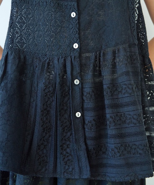 yuni（ユニ　）の「indiaパッチワークレース キャミビスチェ（シャツ/ブラウス・レディース・ブラック/ホワイト・FREE）」の13枚目の写真