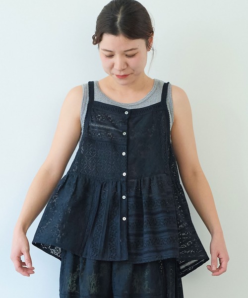△indiaパッチワークレース キャミビスチェ セール】indiaパッチワークレース キャミビスチェ（シャツ/ブラウス