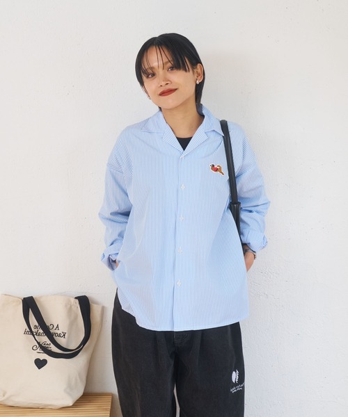 kaoyorinakami ストラップシャツ ストライプシャツ kaoyorinakami シャツ catpunch stripe shirts / キャットパンチ