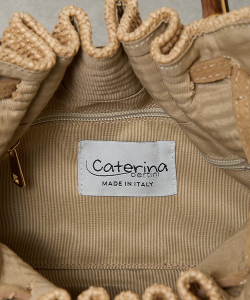 CATERINA BERTINI（カテリーナベルティーニ）の「Caterina bertini/バンブーハンドルバッグ（ハンドバッグ・レディース・ベージュ・FREE）」の4枚目の写真