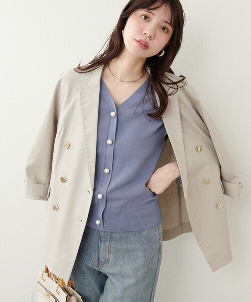 natural couture（ナチュラルクチュール）の「BIGパールノースリニット（ニット/セーター・レディース・ミント/ピンク/ブルー/アイボリー/ブラック・FREE）」の17枚目の写真