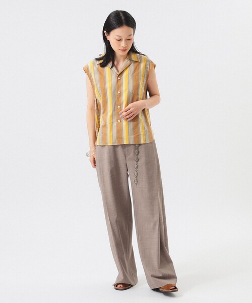 BEAMS BOY（ビームスボーイ）の「マルチストライプ ノースリーブ（シャツ/ブラウス・レディース・ベージュ/ネイビー・ONE SIZE）」の12枚目の写真