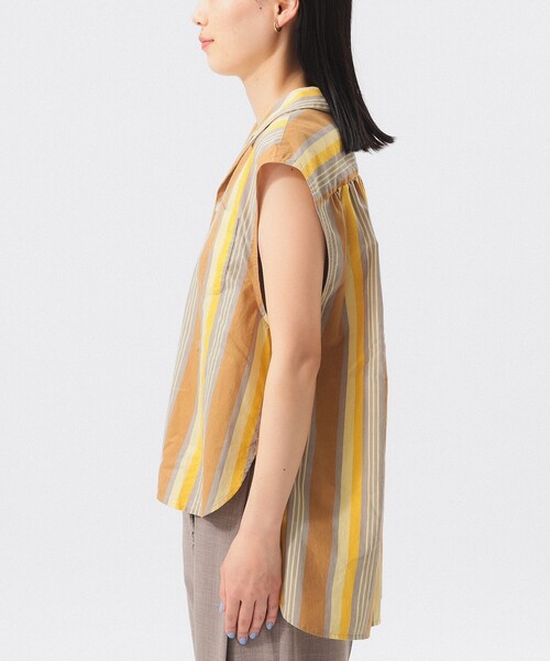 BEAMS BOY（ビームスボーイ）の「マルチストライプ ノースリーブ（シャツ/ブラウス・レディース・ベージュ/ネイビー・ONE SIZE）」の18枚目の写真