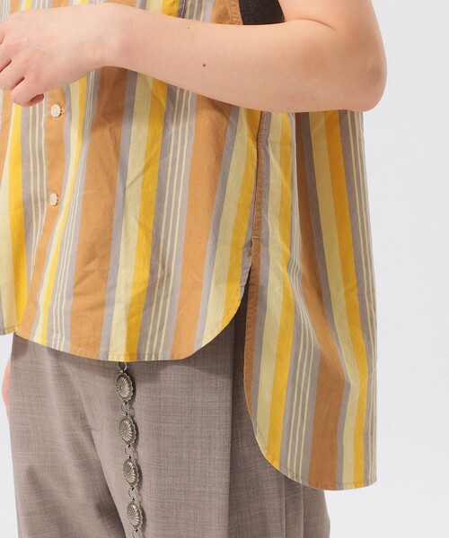 BEAMS BOY（ビームスボーイ）の「マルチストライプ ノースリーブ（シャツ/ブラウス・レディース・ベージュ/ネイビー・ONE SIZE）」の22枚目の写真