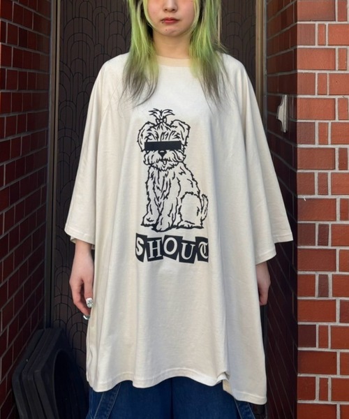 SHOUT PUPPY OVER SIZE RAGLAN トップス