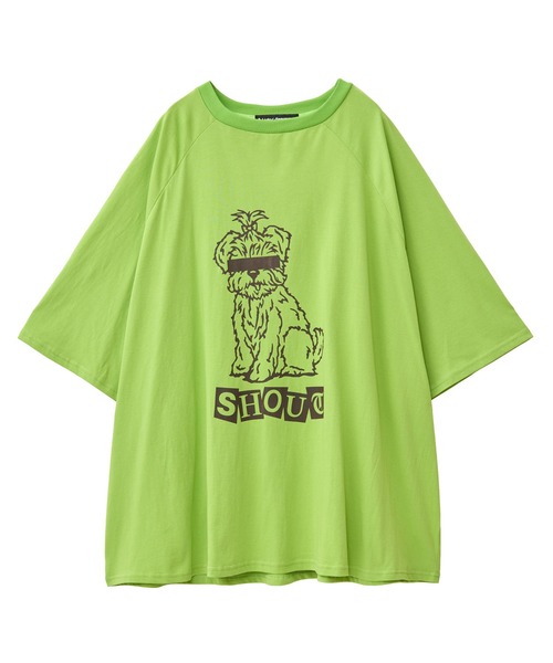 Candy Stripper(キャンディストリッパー)の「SHOUT PUPPY OVER SIZE RAGLAN トップス(Tシャツ/カットソー・レディース・ライトグリーン/アイボリー/ブラウン・FREE)」の20枚目の写真
