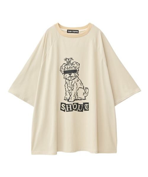 Candy Stripper(キャンディストリッパー)の「SHOUT PUPPY OVER SIZE RAGLAN トップス(Tシャツ/カットソー・レディース・ライトグリーン/アイボリー/ブラウン・FREE)」の22枚目の写真