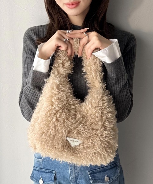 MILKのふわふわプードルバック　ヴィンテージ　レア セール】【mily bilet】ふわふわ感と高級感で、季節のおしゃれを格上げ