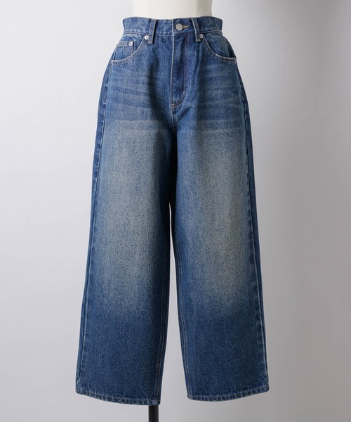 GIUNON(ジウノン)の「wide curve denim pants / ワイドカーブデニムパンツ(デニムパンツ・レディース・ブルー・0/1)」の18枚目の写真