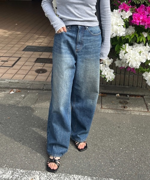 セール】wide curve denim pants / ワイドカーブデニムパンツ（デニム