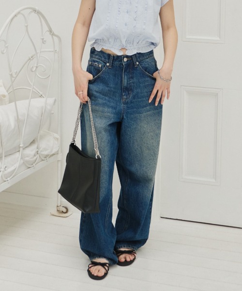 セール】wide curve denim pants / ワイドカーブデニムパンツ（デニム