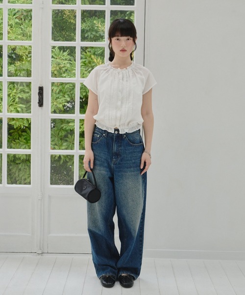 【regleam】CURVE WIDE DENIM グレー ワイドパンツ　xs wide curve denim pants / ワイドカーブデニムパンツ（デニム