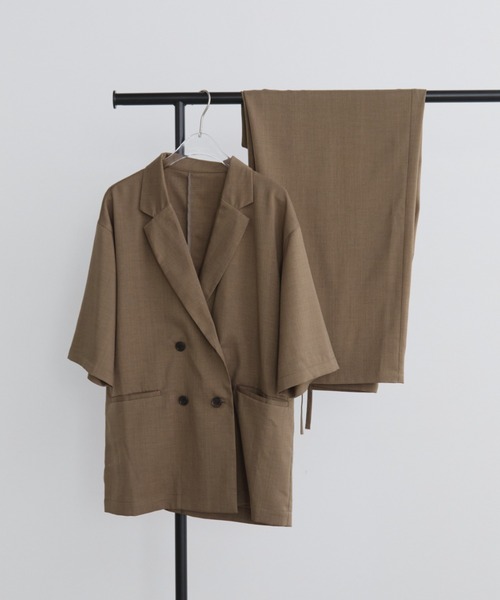 Aunt Marie's（アントマリーズ）の「リネンライクハーフスリーブジャケット（テーラードジャケット・レディース・ブラック/ベージュ/ブラウン・FREE）」の9枚目の写真