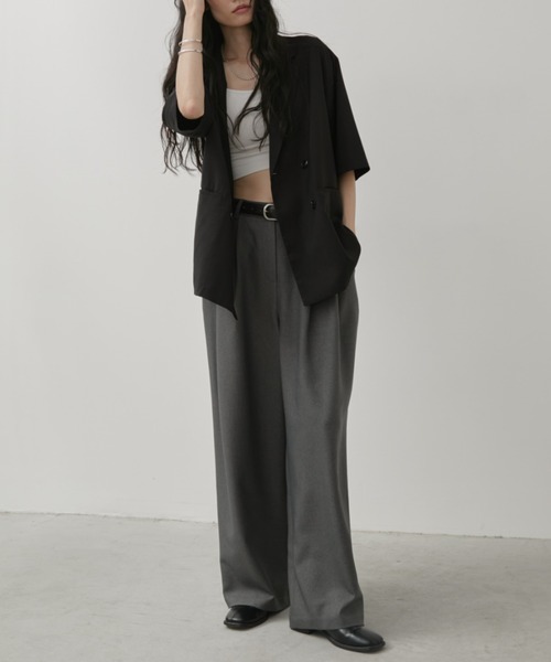 Aunt Marie's（アントマリーズ）の「リネンライクハーフスリーブジャケット（テーラードジャケット・レディース・ブラック/ベージュ/ブラウン・FREE）」の22枚目の写真