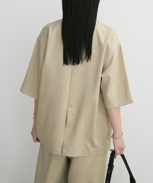 Aunt Marie's（アントマリーズ）の「リネンライクハーフスリーブジャケット（テーラードジャケット・レディース・ブラック/ベージュ/ブラウン・FREE）」の16枚目の写真
