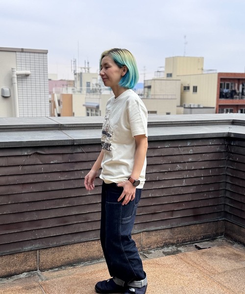 SNOOPY×OLD BETTY'S(スヌーピーカケルオールドベティーズ)の「スヌーピー【SNOOPY】organic cotton T-shirts(SURFIN)(Tシャツ/カットソー・レディース・ダークネイビー/ブラック/オフホワイト/ベージュ系その他・M/XL/L)」の9枚目の写真