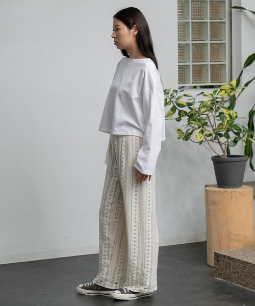 AMERICAN RAG CIE(アメリカンラグシー)の「ラメレースパンツ(その他パンツ・レディース・オフホワイト/ブラック・FREE)」の5枚目の写真