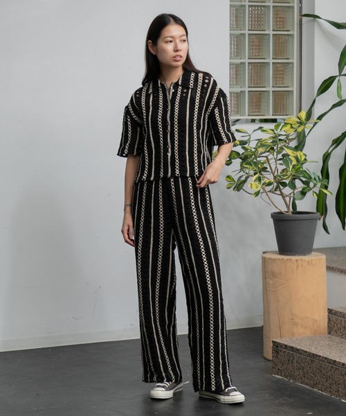 AMERICAN RAG CIE(アメリカンラグシー)の「ラメレースパンツ(その他パンツ・レディース・オフホワイト/ブラック・FREE)」の15枚目の写真